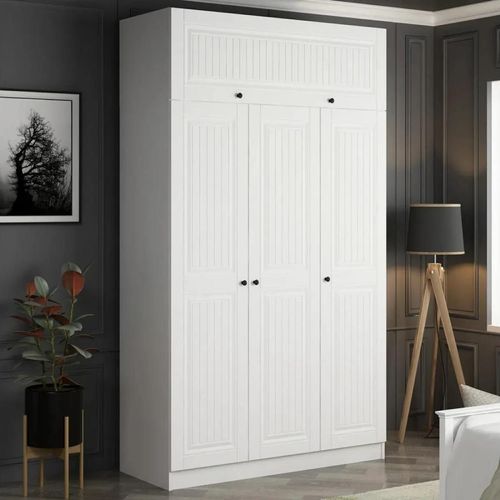 cumpără Dulap Trendy Minar 3 Mebran Kapak 2 235-Alb, 135x235x52cm în Chișinău 