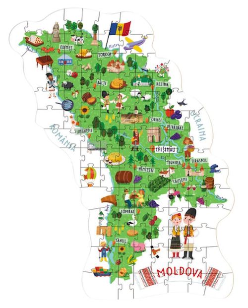 cumpără Puzzle Dodo 300634 Joc puzzle educațional Harta Moldovei, 100 piese în Chișinău 