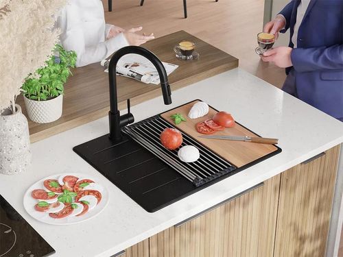 купить Мойка кухонная Primagran Copenhagen 620-50 Top Black metallic + accesorii 500x620 MKIKM в Кишинёве 