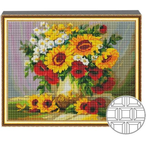 cumpără Tablou pe numere Art Gallery QB205319 Mozaic cu diamante patrate 40x50cm Flori de camp în Chișinău 