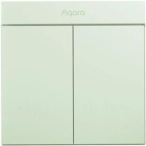 купить Выключатель электрический Aqara by Xiaomi ZNQBKG25LM Green H1M - 2 клавиши (c нулём) квадратный подрозетник в Кишинёве 