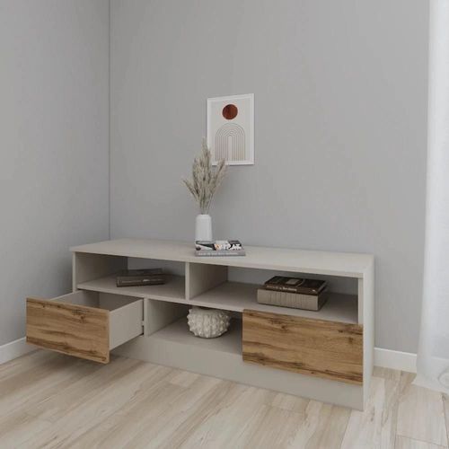cumpără Comodă TV Smartex (16347) Т6 140cm TV Kashemir+Stejar Inchis în Chișinău 