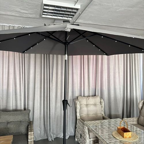 cumpără Umbrelă de gradină Hydro S 0431111 cu iluminare, pe picior, Antracit în Chișinău 
