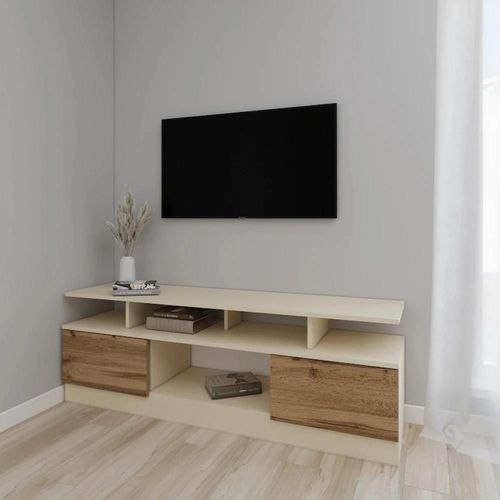 cumpără Comodă TV Smartex (16551) Т9 200cm TV Ivory+Stejar Inchis în Chișinău 