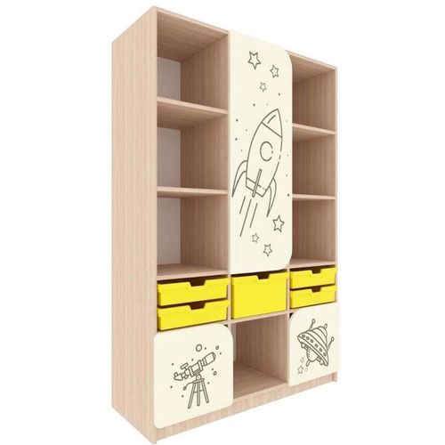 cumpără Dulap pentru instituții Tisam Univers Misterios #1, 1036x400x1600mm, Stejar Lapte, Crem (5501+F) în Chișinău 