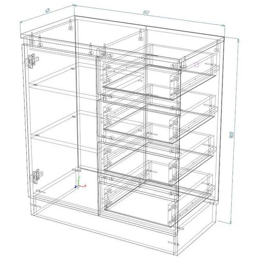 купить Комод Smartex (16069) Т2 80cm Grafit в Кишинёве 