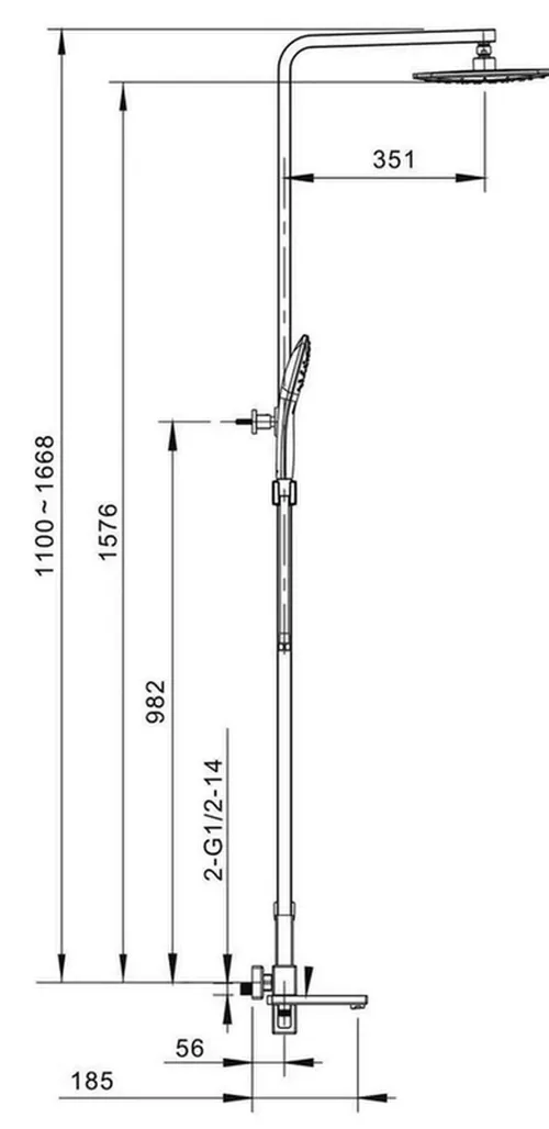 cumpără Panou de duș Gappo G2417-9 cu bara dus GRAFITE în Chișinău 