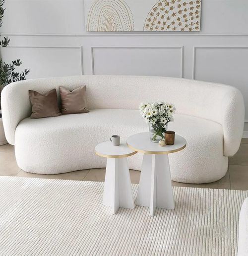 купить Журнальный столик Trendy Грибной 2, золотой, белый, набор в Кишинёве 