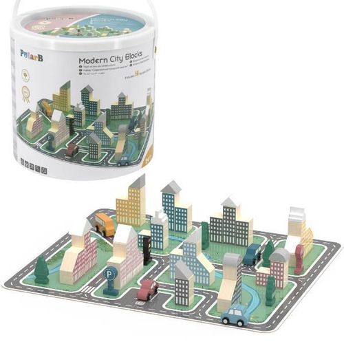 купить Конструктор Viga 44040 Set de construcție din lemn Orașul, 56 elem. в Кишинёве 