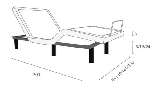 купить Кровать Askona Ламельное основание Ergomotion 200x180 серия 450 Черная с массаж. эфф. в Кишинёве 