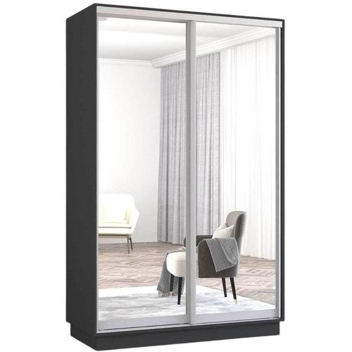 купить Шкаф Mobildor-Lux Fox uși glisante din oglinzi (130x60x200H cm) Anthracite в Кишинёве 