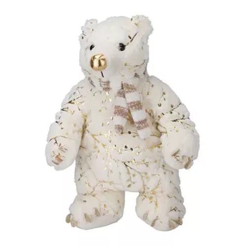 cumpără Decor de Crăciun și Anul Nou Promstore 12764 Jucarie de plus Urs cu sclipici aurii, 45 cm în Chișinău 