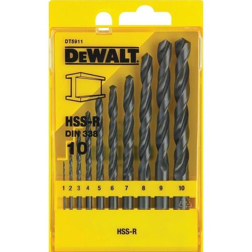 cumpără Set de tubulare, bite, duze DeWalt DT5911 set burghie metal HSS-R Ø(1-10)mm (10 buc) în Chișinău 