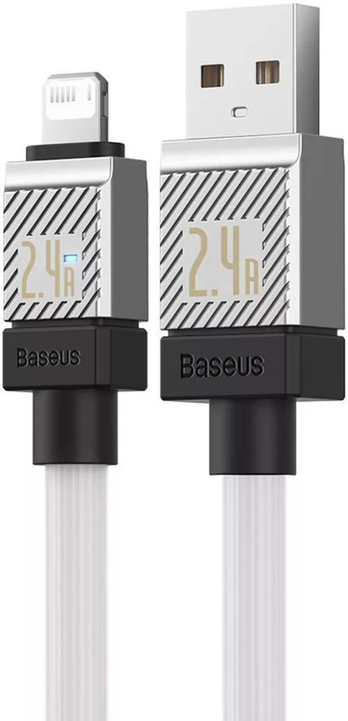 cumpără Cablu telefon mobil Baseus CAKW000402 CoolPlay Series USB-A to Lightning 2.4A 12W 1m, White în Chișinău 