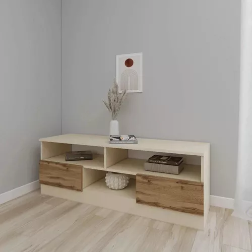 cumpără Comodă TV Smartex (16334) Т6 120cm TV Ivory+Stejar Inchis în Chișinău 