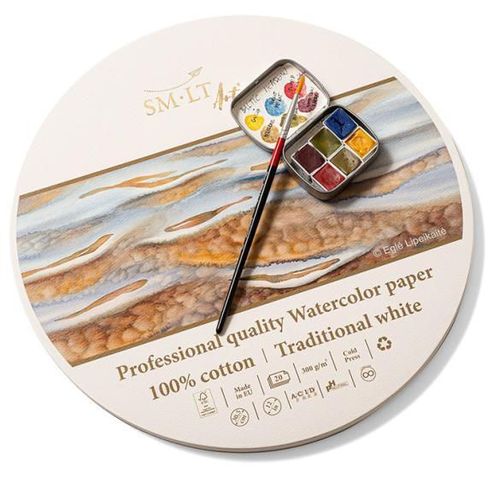 купить Набор для творчества miscellaneous Hârtie pentru acuarela SMLT Pro Create, 100% bumbac, rotunda D16 cm, 20file в Кишинёве 