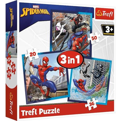 купить Головоломка Trefl 34874 Puzzles 3in1 Spider friends, Disney Marvel Spiderman в Кишинёве 