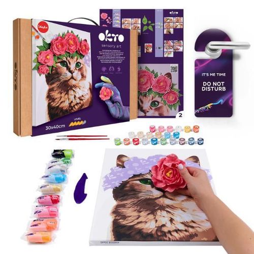 cumpără Set de creație Okto 30010 3D Pictură pe numere cu plastilină ușoară 30×40сm, Pisicuță frumoasă în Chișinău 