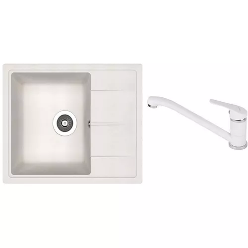 купить Мойка кухонная со смесителем Dr.Gans Nika 580 + SanDonna F 1066 alb в Кишинёве 