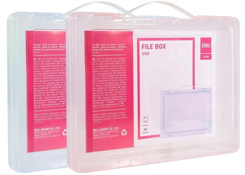 купить Папка для документов Deli DLE5702 Box din plastic, A4, 40mm, transparenta в Кишинёве 