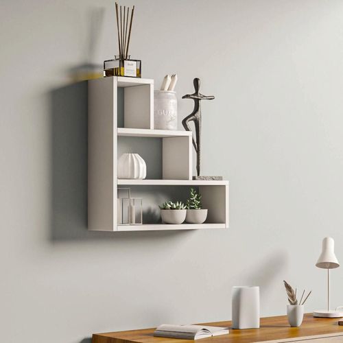 купить Полка декоративная Trendy Piramit-Alb 62x62x18cm (GTR005409) в Кишинёве 