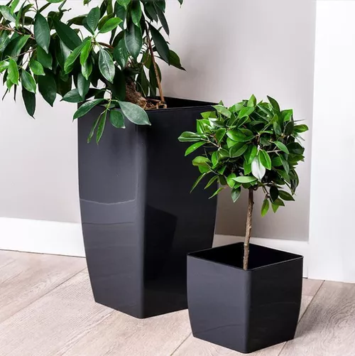 cumpără Ghiveci pentru flori Aleana 115038 Cvadro 27x27x51 cm, granit în Chișinău 