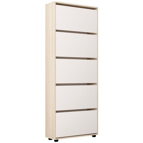 купить Полка для обуви Mobildor-Lux Leo 80x27x203H cm Sonoma/White в Кишинёве 