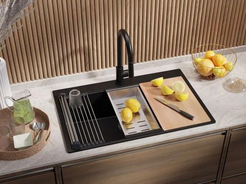 купить Мойка кухонная Primagran Oslo 80 Top Black + accesorii 530x780 MOMKC в Кишинёве 