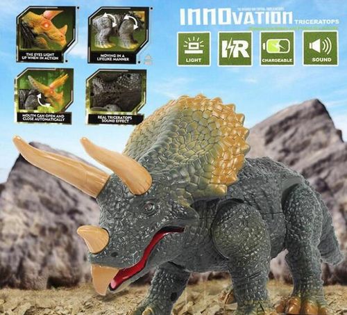 купить Радиоуправляемая игрушка Essa 9988 Jucărie interactivă Dinozaur triceratops cu telecomandă (lumini si sunet) в Кишинёве 