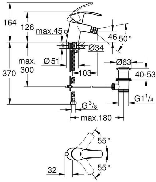 купить Смеситель для биде Grohe Eurosmart OHM bideu 32929002 в Кишинёве 