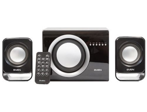 купить Active Speakers SVEN MS-300 Black, mini music system: FM Tuner, USB port, SD slot ( 2.1 surround, RMS 12W, 6W subwoofer, 2x3W Satellites ) (boxe sistem acustic/колонки акустическая сиситема), www в Кишинёве 