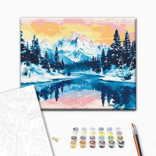 купить Картина по номерам BrushMe BS54195 40x50cm (în cutie) Vârfuri argintii в Кишинёве 