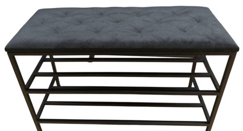 купить Полка для обуви Nex Home Pantofar 3 nivele, metal, max.150kg, 100x32x52cm, 27 Graphite в Кишинёве 