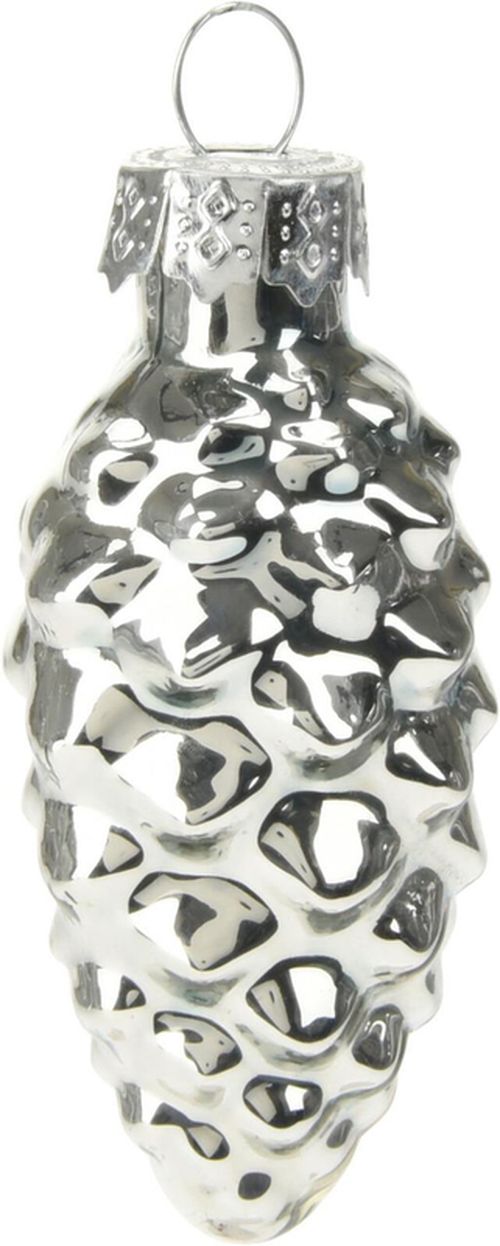 cumpără Decor de Crăciun și Anul Nou Promstore 49187 Набор украшений елочных стеклянных 12шт 40x20mm, серебряный în Chișinău 