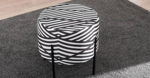 купить Пуф Trendy Tuffet Flux-Negru, Alb (GTR002890) в Кишинёве 
