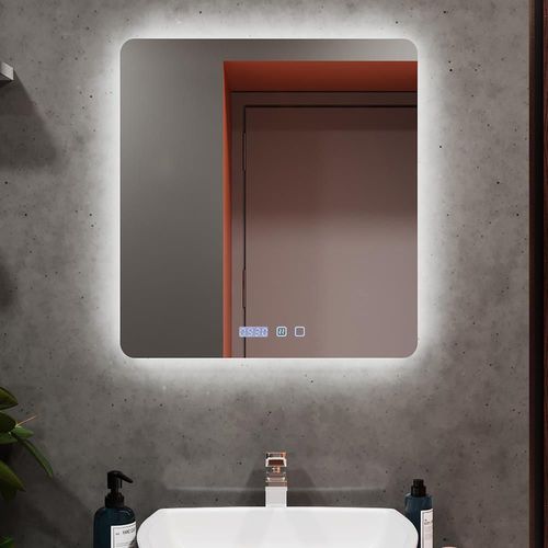 cumpără Oglindă baie Bayro Moon 700x800 LED tactil, neutru, încălzit, ceas, termometru în Chișinău 