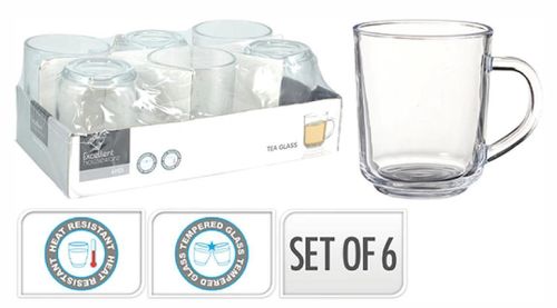 купить Чашка Holland 45947 Set cani 6buc, 220ml, din sticla в Кишинёве 