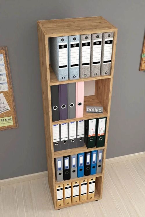 купить Офисный стеллаж Nex Home Folder, 49x30x178 cm,Дуб (13-25-02) в Кишинёве 