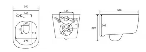 купить Унитаз Hydro S 0104005 suspendat, 207 в Кишинёве 