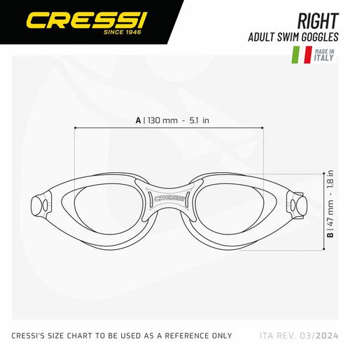 cumpără Accesoriu pentru înot Cressi-Sub Ochelari Inot Right Blue Metal (De2016555) în Chișinău 
