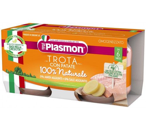 Plasmon Piure din pastrav cu cartofi (6+ luni) 2 х 80 g 