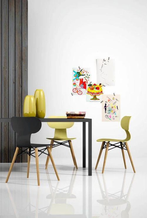 cumpără Scaun Papatya Yugo-S Wox - galben / fag natural în Chișinău 