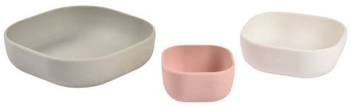 купить Посуда для кормления Beaba B913568 набор из 3 силиконовых мисок Velvet Grey в Кишинёве 