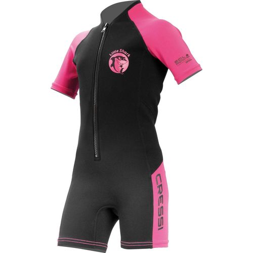 cumpără Accesoriu pentru înot Cressi-Sub Little Shark Jr Shorty Wetsuit S/L 2mm Black/Pink Y 11/12 (Dg003107) în Chișinău 