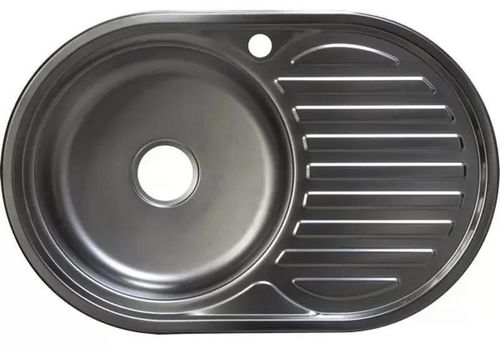 cumpără Chiuvetă bucătărie Rubano 27384 incastrabila 770x500x180mm (stânga), inox, decor-0,8mm în Chișinău 