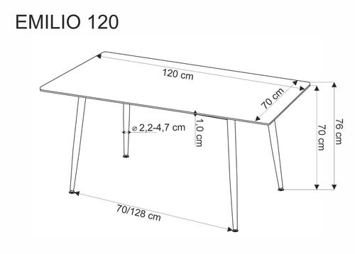 купить Стол Halmar Emilio 120 (marmura alba) в Кишинёве 