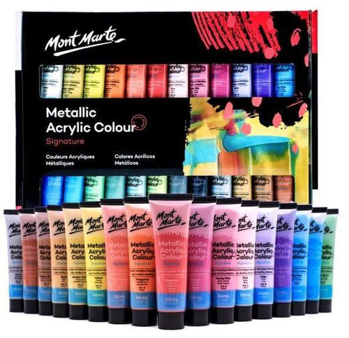 cumpără Set de creație Mont Marte PMMT2436 Set vopsea acrilica metalic 24 culori x 36ml în Chișinău 
