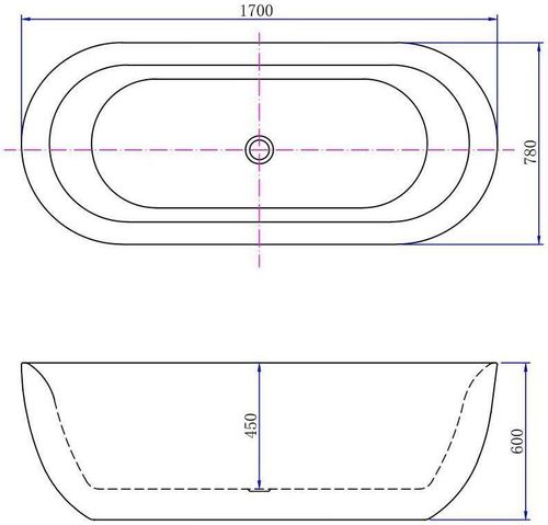 cumpără Cadă de baie Aifol Perla 1700x780 акрил свободностоящая în Chișinău 