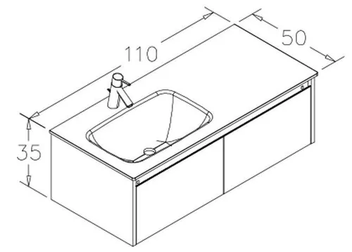 cumpără Dulap pentru lavoar Orka Lisbon 110 Antracite Matt (12mm 110x50TZG) în Chișinău 