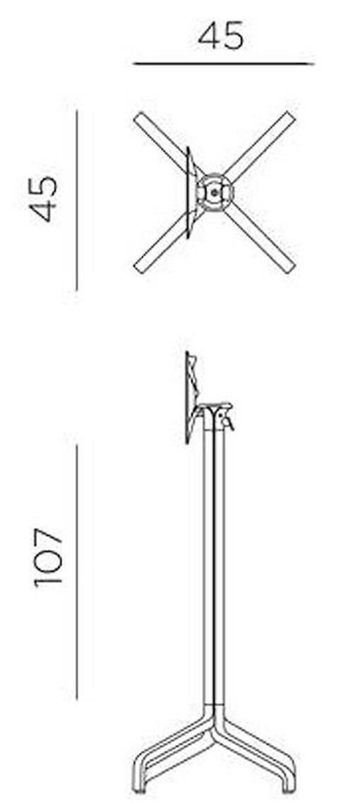 купить Стол Nardi Picior (baza) de masa aluminiu BASE FRASCA HIGH FOLDING vern. tortora 53459.00.000 в Кишинёве 